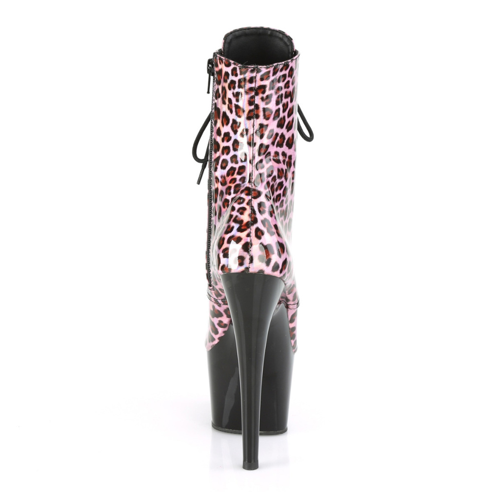 Platform Hologram Leopard Lace Up Ankle Boots_2